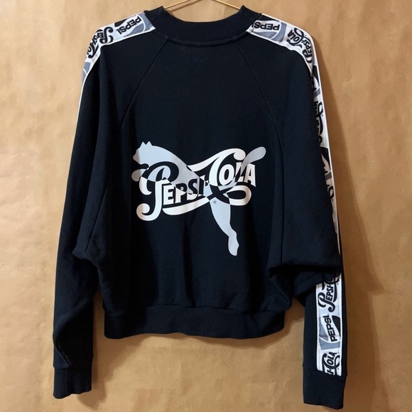 Puma x Pepsi | Embroidered Graphic Logo Tape Stripe Sweatshirt Pullover Size M - Picture 11 of 15
